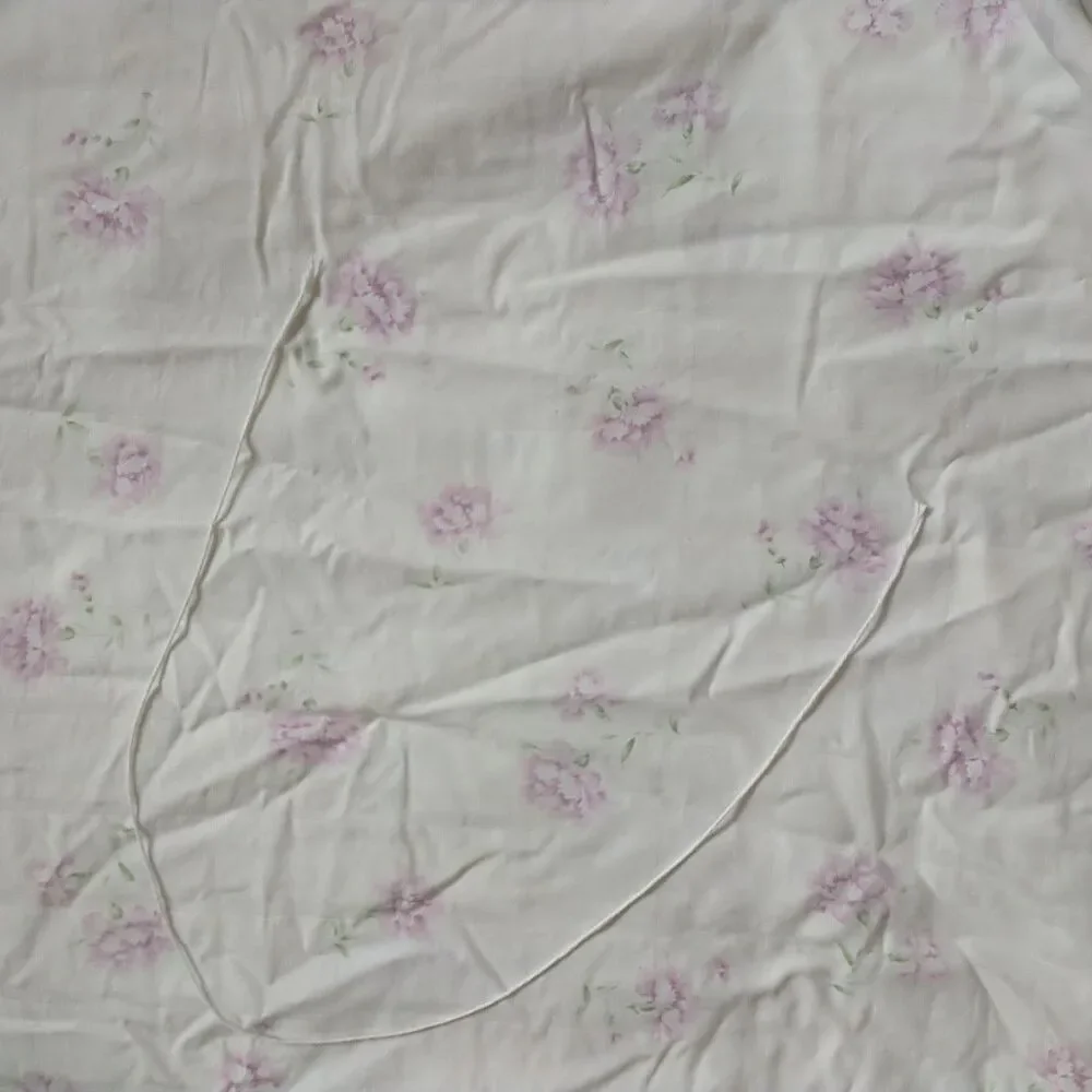 Ralph Lauren QUEEN FULL Solange Duvet Cover Floral White Pink Check Shabby Chic